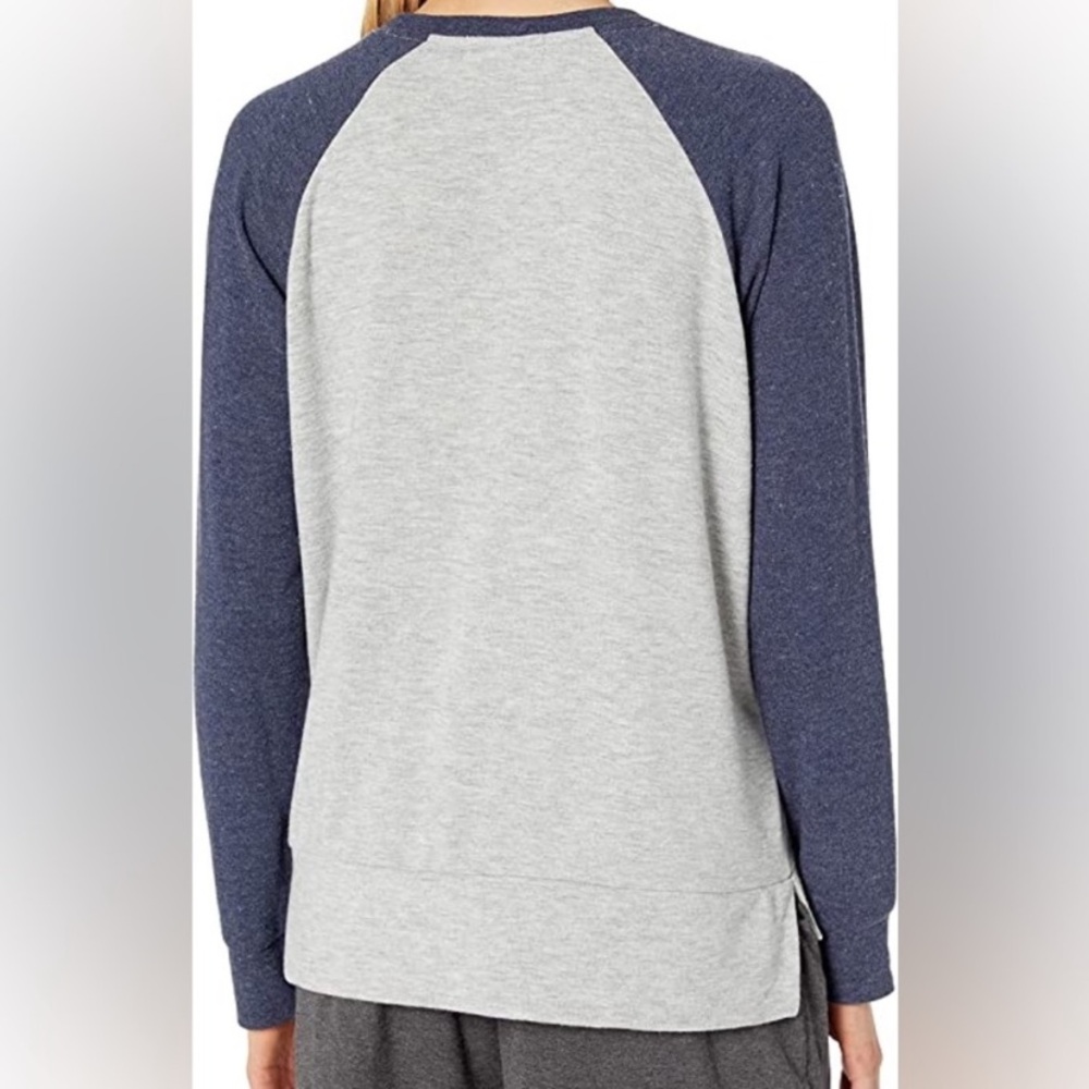 PJ Salvage Rainbow Star Gray Navy Long Sleeve Raglan Shirt Top - Picture 7 of 10